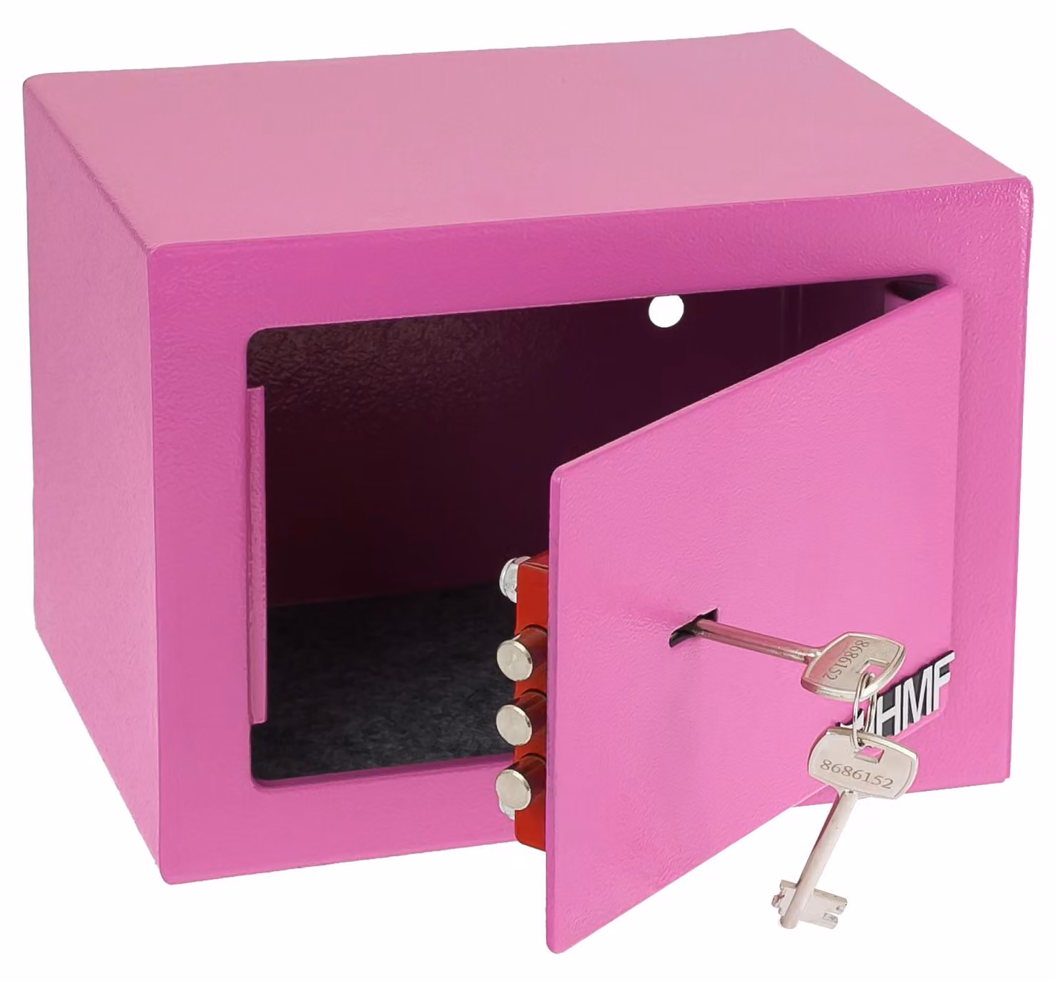 Cassaforte piccola con chiave, cassaforte da incasso, HMF 49216, 23x17x17 cm, rosa