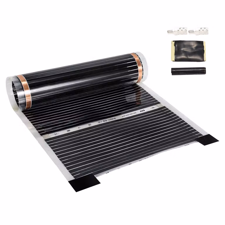 Pellicola riscaldante Clanmacy 220 Watt/m2, set di pellicole riscaldanti, riscaldamento a pavimento adatto per 9m2, infrarossi-elettrico, LxL: 200x50cm (per pezzo)
