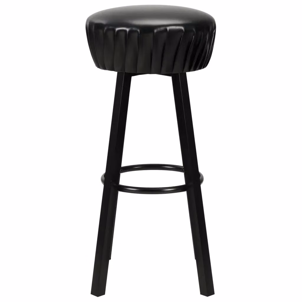 Set di 2 sgabelli da bar vidaXL in similpelle nera e metallo con stile industriale – 2