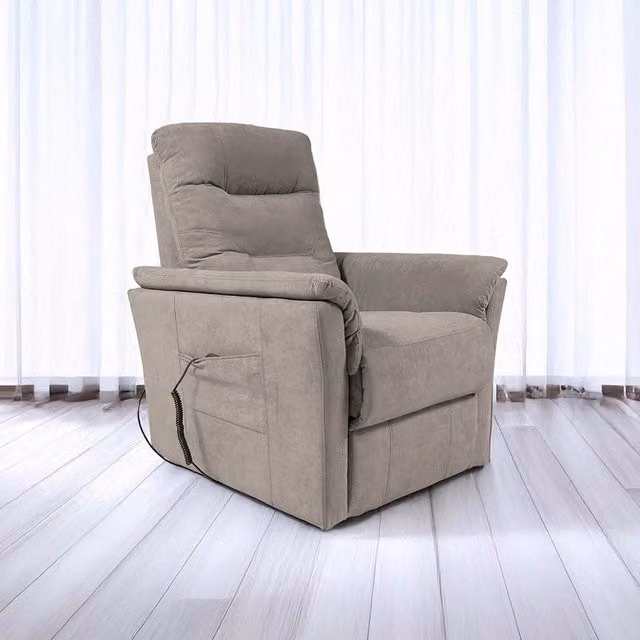 Poltrona alza persona Alessia Lux con 2 motori e roller bar in tessuto Aragon 20 colore tortora/beige