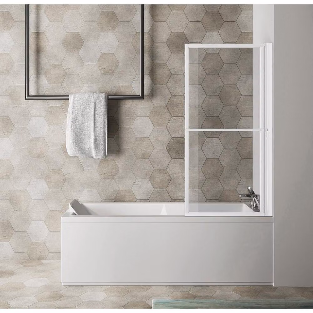 Cabina doccia KAGERA, 140x71cm, bianco opaco, vetro trasparente