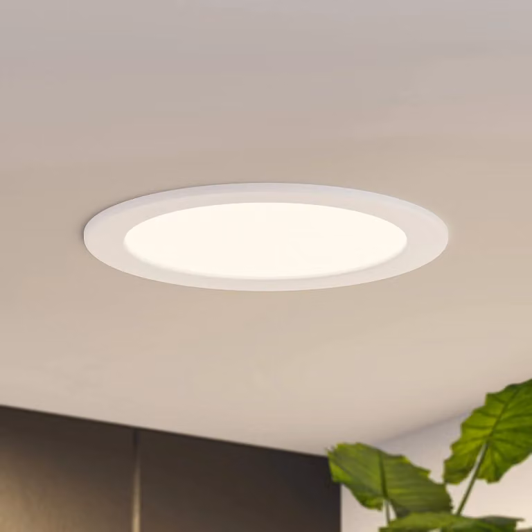 Prios Luci LED da incasso Cadance, bianco, 22 cm, set 10, CCT Cadance PRIOS, dimmerabile, Bianco / Opale, Bagno, Alluminio, Moderno
