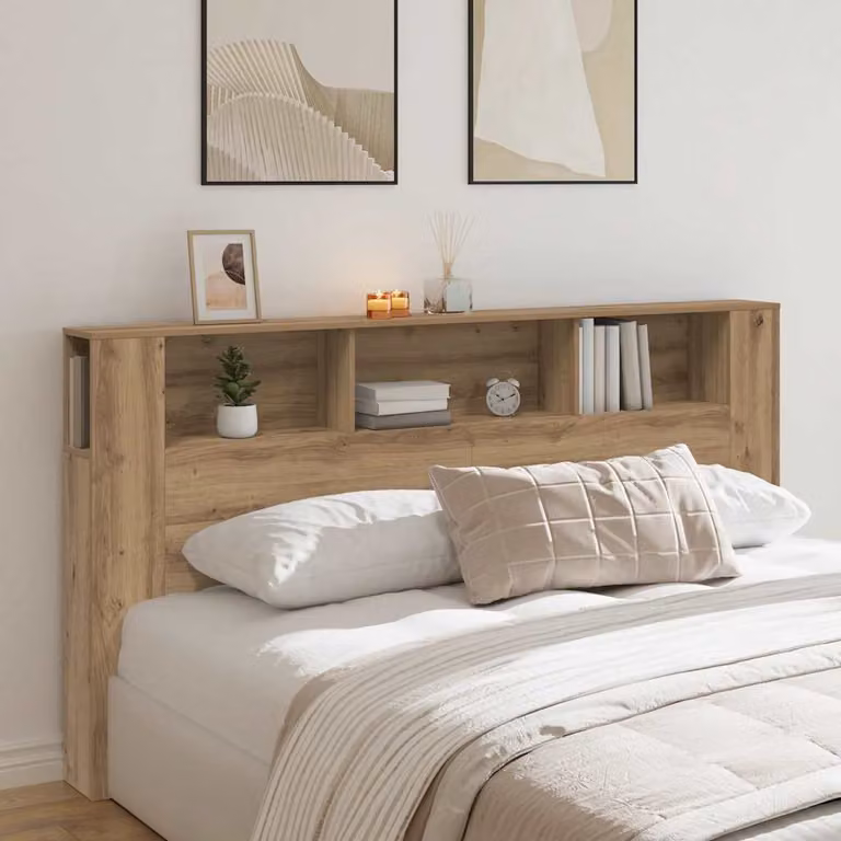 Testata del letto con ripiano integrato vidaXL in legno ingegnerizzato marrone, L 200 x P 18,5 x H 102,5 cm