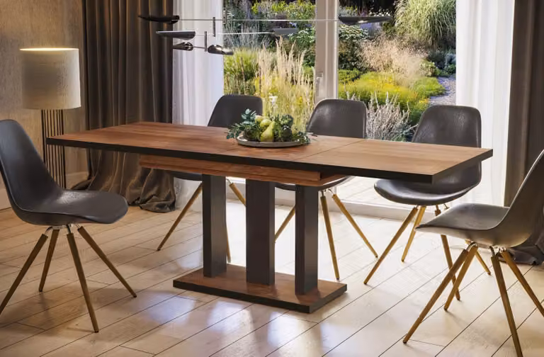 Endo-Möbel tavolo da pranzo Appia Special 130 - 210 cm bicolore tavolo a colonna allungabile tavolo da cucina (rovere Stirling)