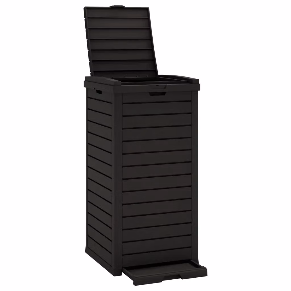 Cestino per rifiuti da esterno videx vidaXL nero con pedale in plastica L/P/H: 41 x 41 x 86 cm – 2