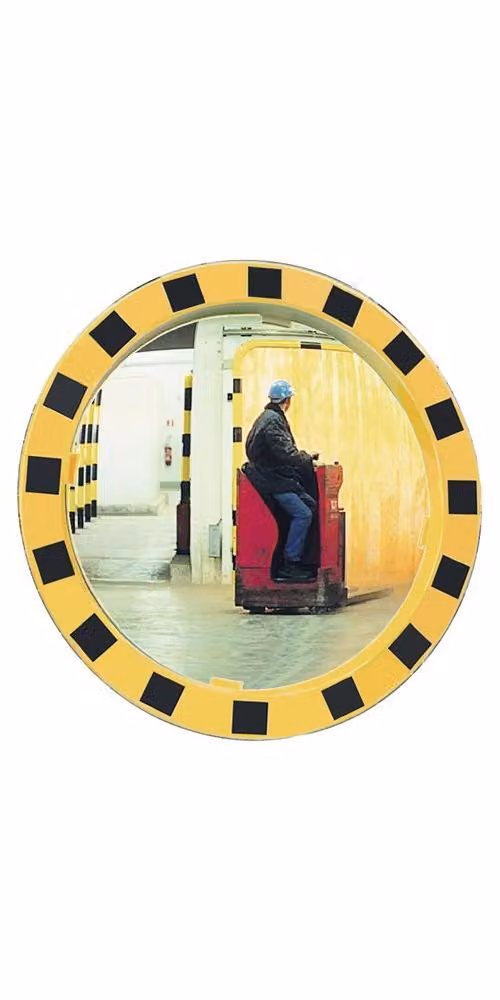 Specchio di sicurezza/traffico D.600mm, giallo/nero per 2 direzioni 11m SPL