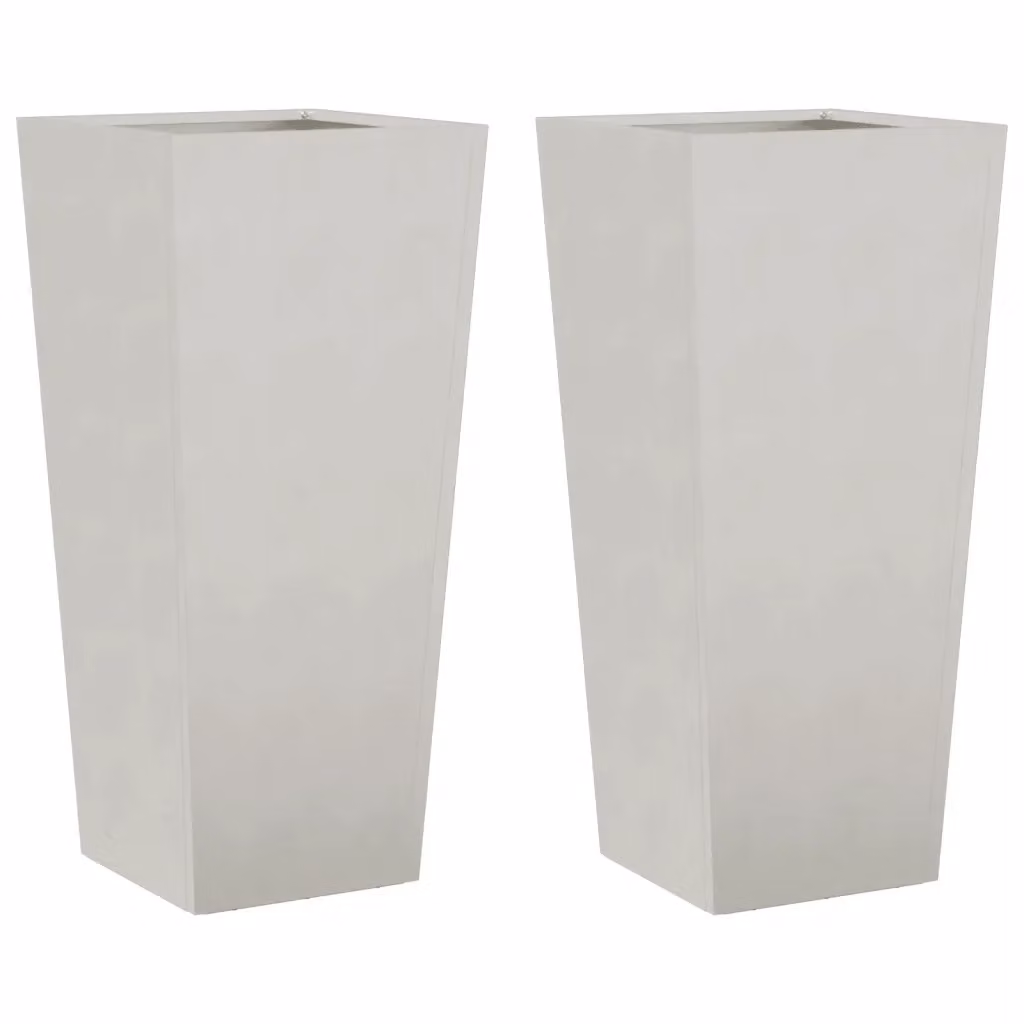 Set di 2 fioriere da giardino vidaXL in acciaio inox color argento, L/P/H: 35 x 35 x 75 cm – 2