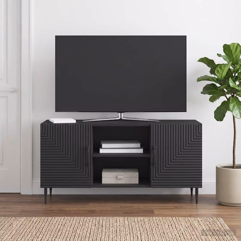 Mobile TV vidaXL Nero in stile vintage con finitura opaca, L/P/H: 102 x 34,5 x 50 cm