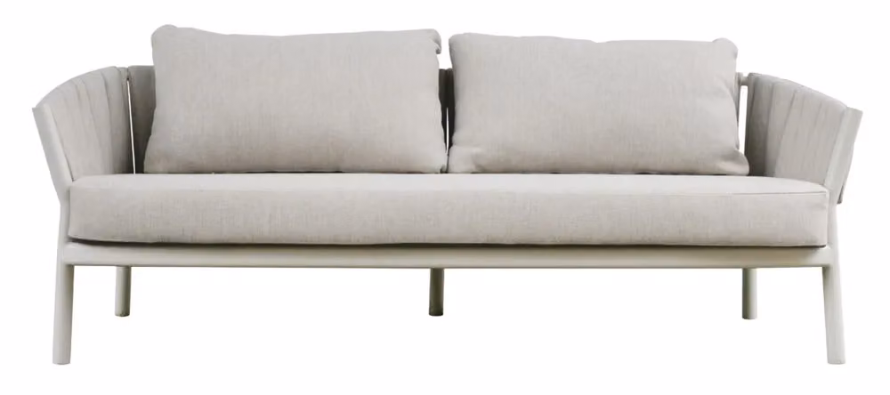 Cheonda Salotto Port Grimaud Greenwood in alluminio con cuscini bianchi e grigi – 2