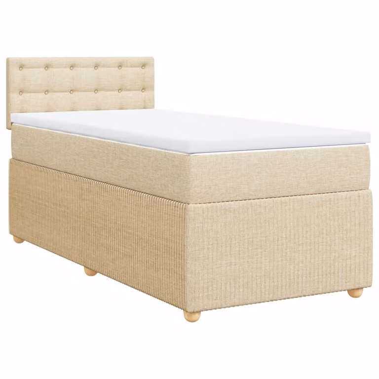 Giroletto a Molle con Materasso Crema 90x200 cm inTessuto