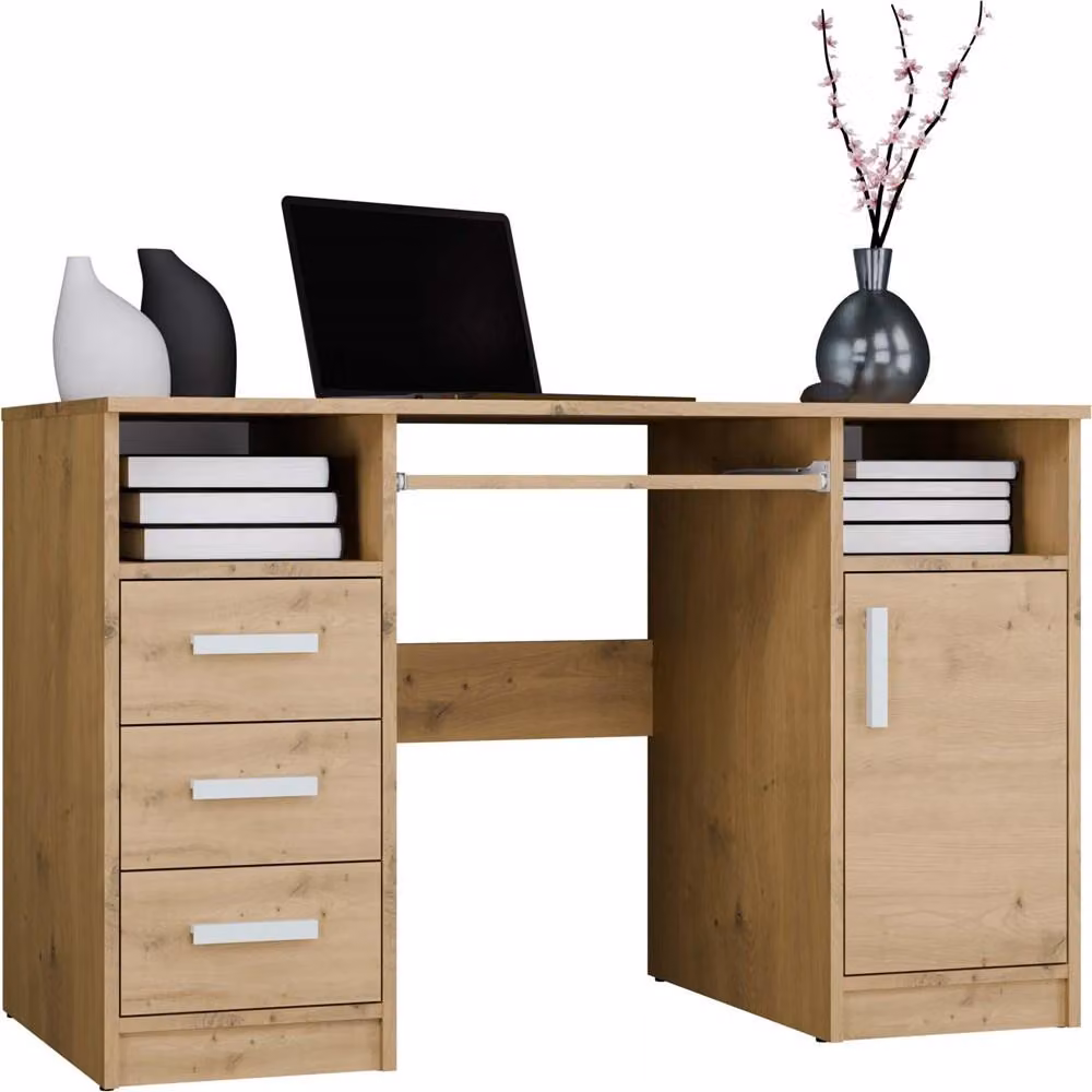 Scrivania, rovere artigianale, 120 x 75 x 60 cm