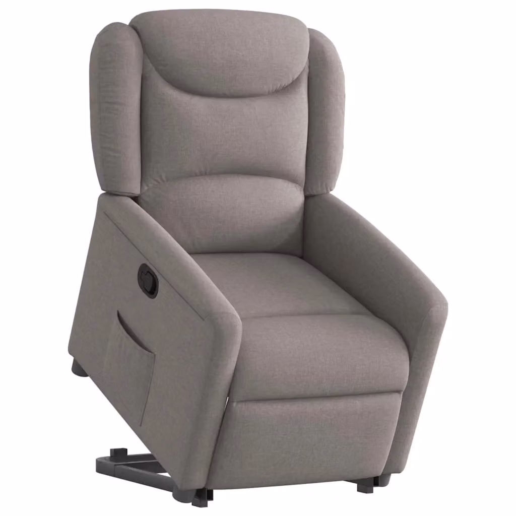 Poltrona Alzapersona Reclinabile con Assistenza Elettrica vidaXL in Tessuto Beige o Grigio per Anziani – 2