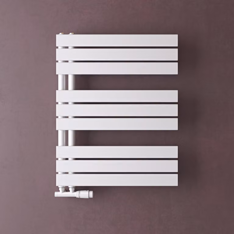 doporro Radiatore da Bagno 76x60cm, Radiatore Piatto Termoarredo da Bagno Riscaldamento Elettrico o da Acqua Calda FN Portasciugamani in Acciaio, Bianco