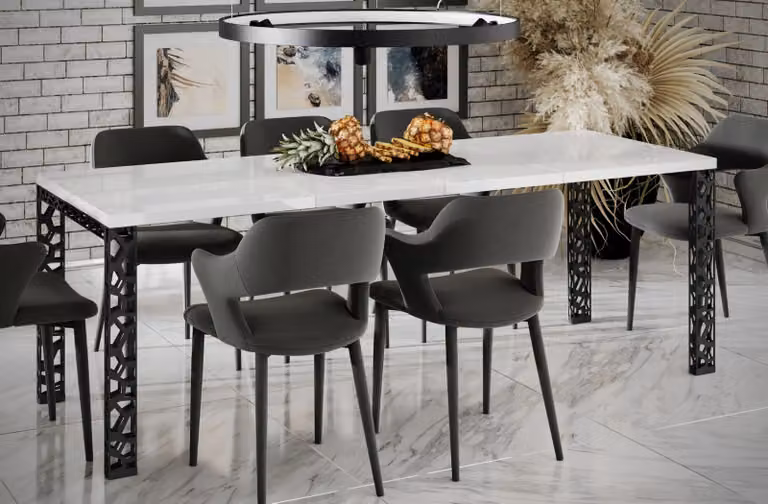 Tavolo pieghevole MATIO 130(220)x80 bianco lucido
