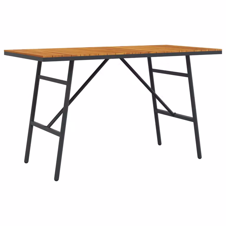 vidaXL Tavolo da pranzo rettangolare in legno di acacia marrone e nero L: 110 cm, P: 55 cm, H: 61,5 cm