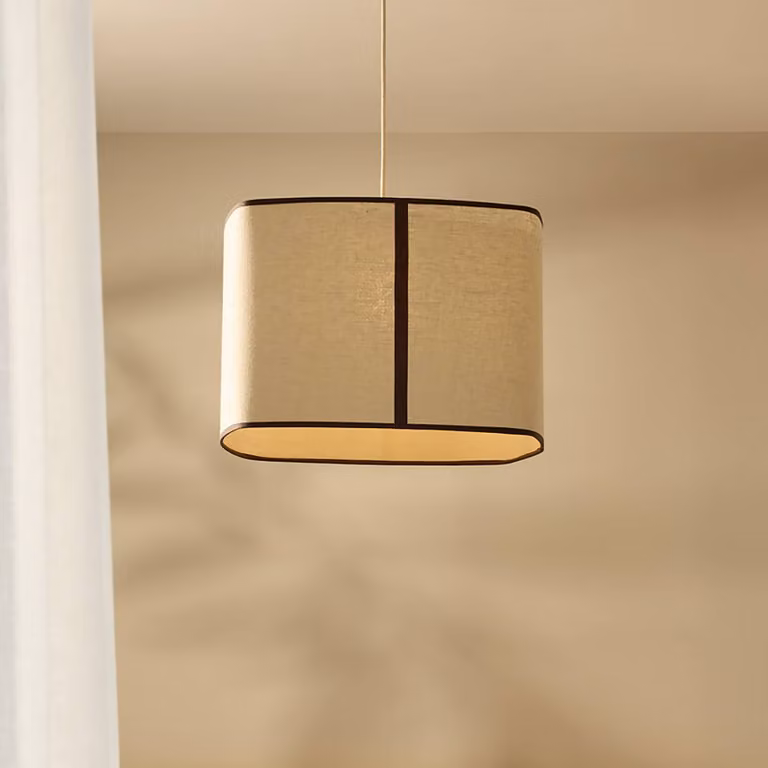 MARKET SET Lampada a sospensione Dolce, dimmerabile, Crema / Ambra, Soggiorno / Sala da pranzo, Tessuto / Stoffa / Seta, Design, Lampada a sospensione
