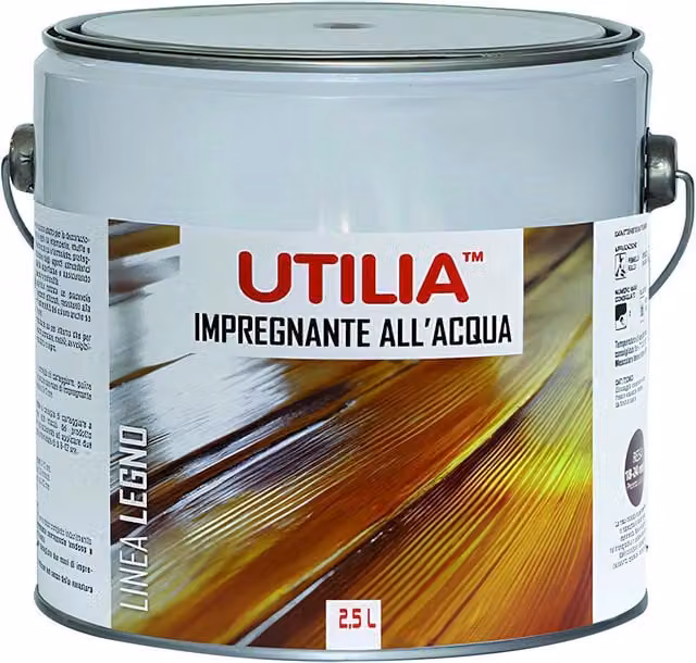 Impregnante all'acqua Utilia Bianco Satinato Opaco Confezione da 4 Pezzi da 4 L
