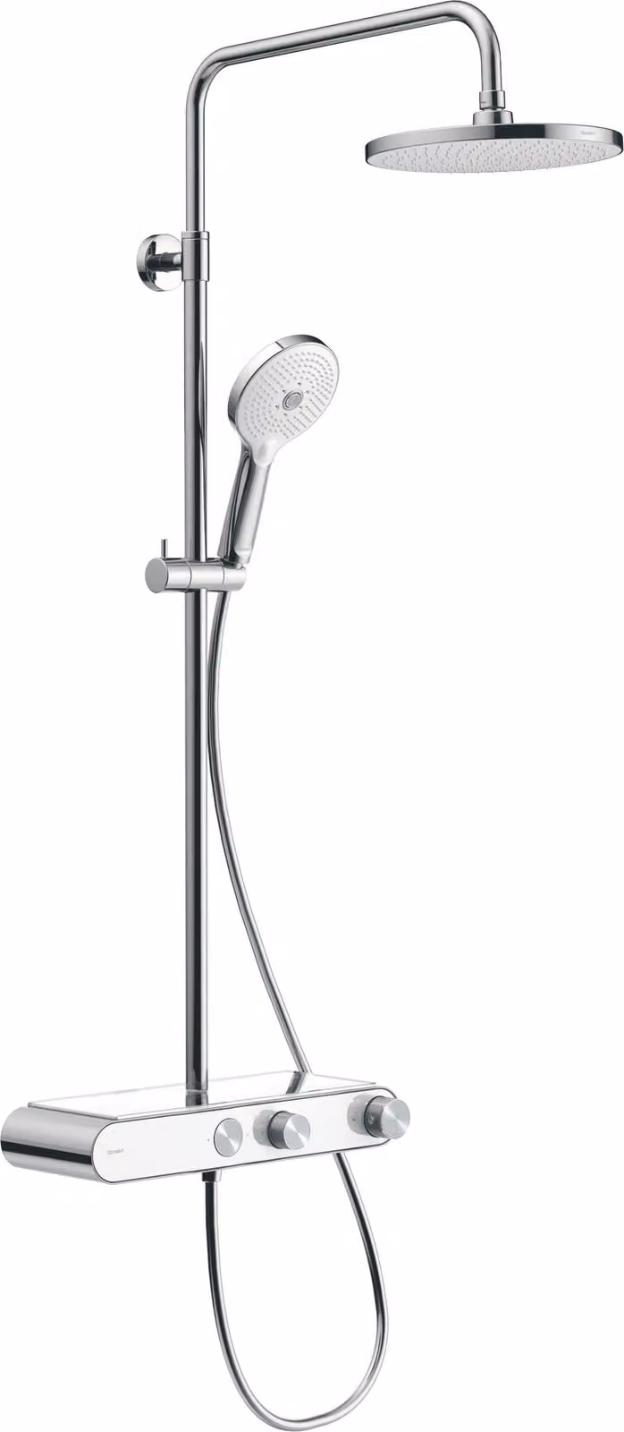 Duravit Shower Systems système de douche Shelf 1050 thermostat de douche, 2 consommateurs, chrome/blanc ultra-brillant, TH4380008005, TH4380008005