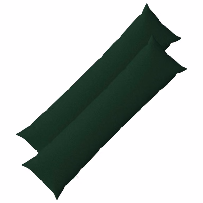 Set di 2 cuscini vidaXL HEERLEN in tessuto verde, lavabili e con rivestimento rimovibile, L 145 x P 40 x H 40 cm