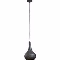 Lampada industriale a cono in metallo, nero-marrone, a una luce, modello a una luce