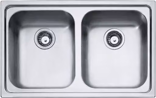 Lavello a due vasche in acciaio inox argento Franke Radar RRX 620 L/P: 86 x 50 cm