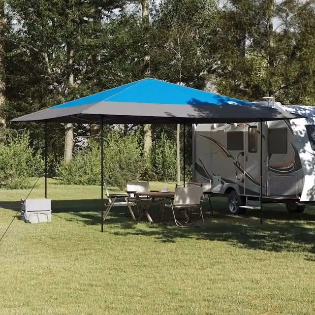 Tenda Gazebo da Festa DESIGN IN Blu e Bianca in Poliestere L/P/H: 395 x 395 x 251 cm