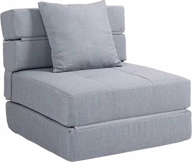 Poltrona letto convertibile 1 posto ¨C Xylo ¨C tessuto grigio chiaro con cuscino
