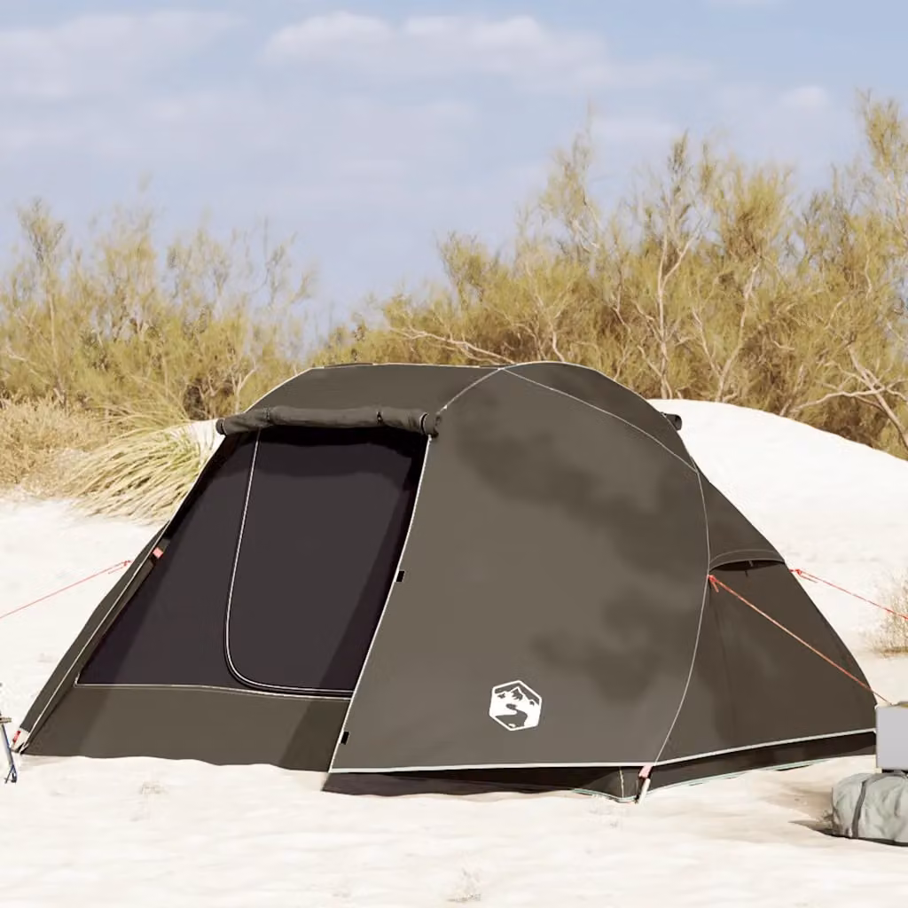 Tenda da pesca vidaXL per 5 persone, impermeabile, marrone, L: 490 cm, P: 330 cm, H: 185 cm