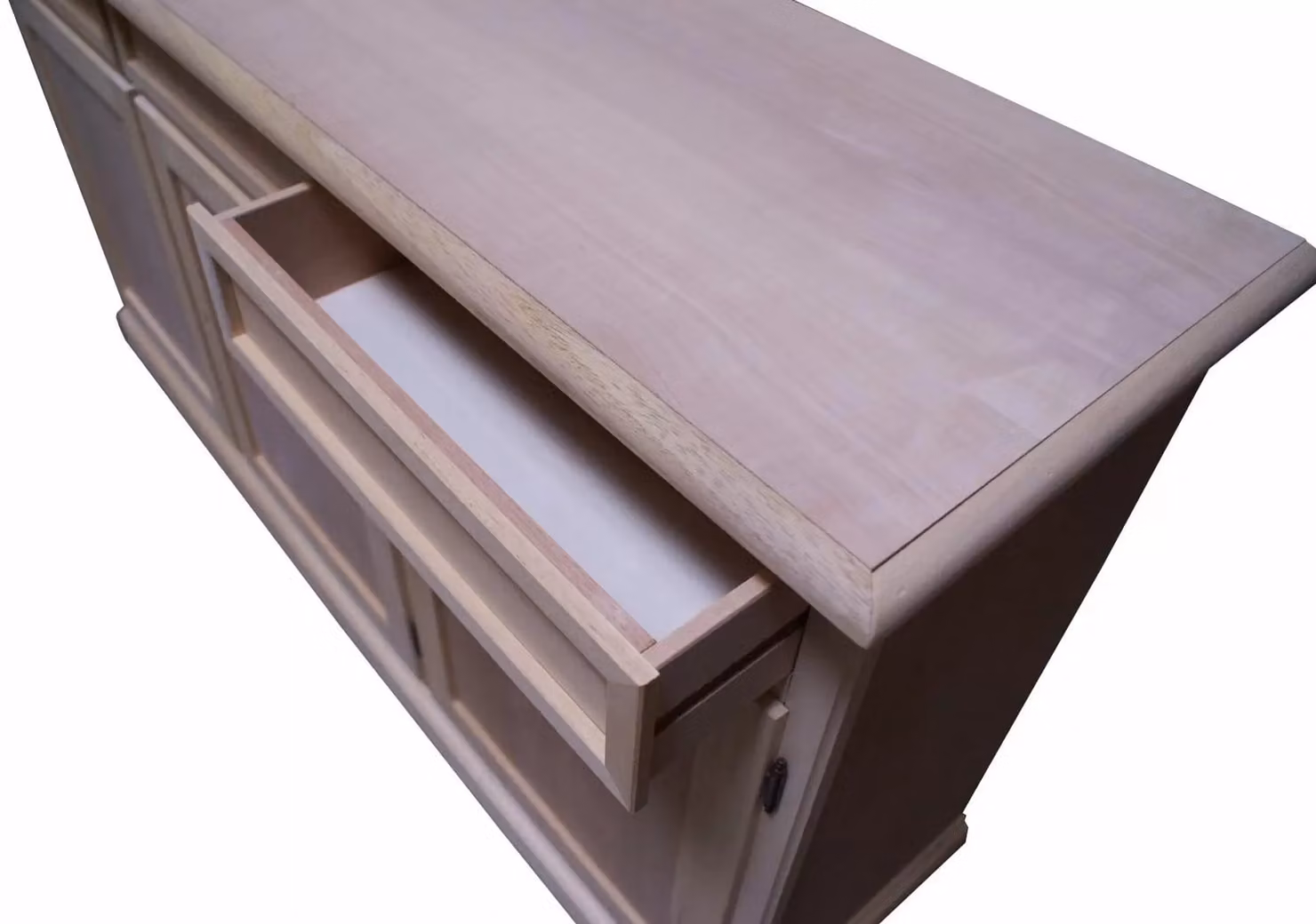 Madia credenza in legno di pino grezzo con 3 ante Mobili 2G L/P/H: 156 x 42 x 86 cm – 3