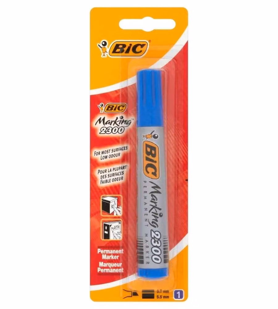 Pennarello blu indelebile Bic