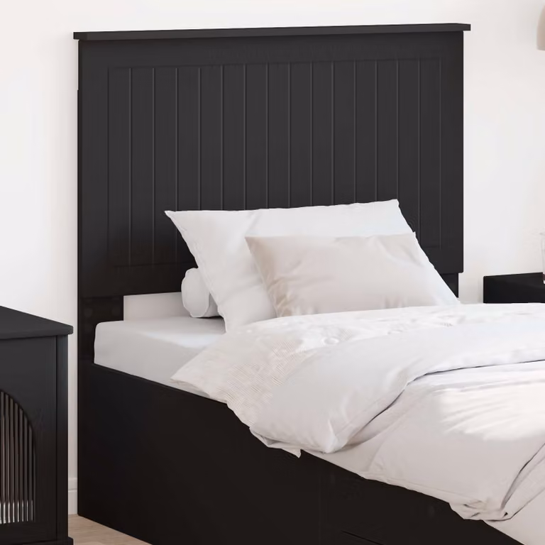 Testiera per letto moderna vidaXL in legno ingegnerizzato nero opaco