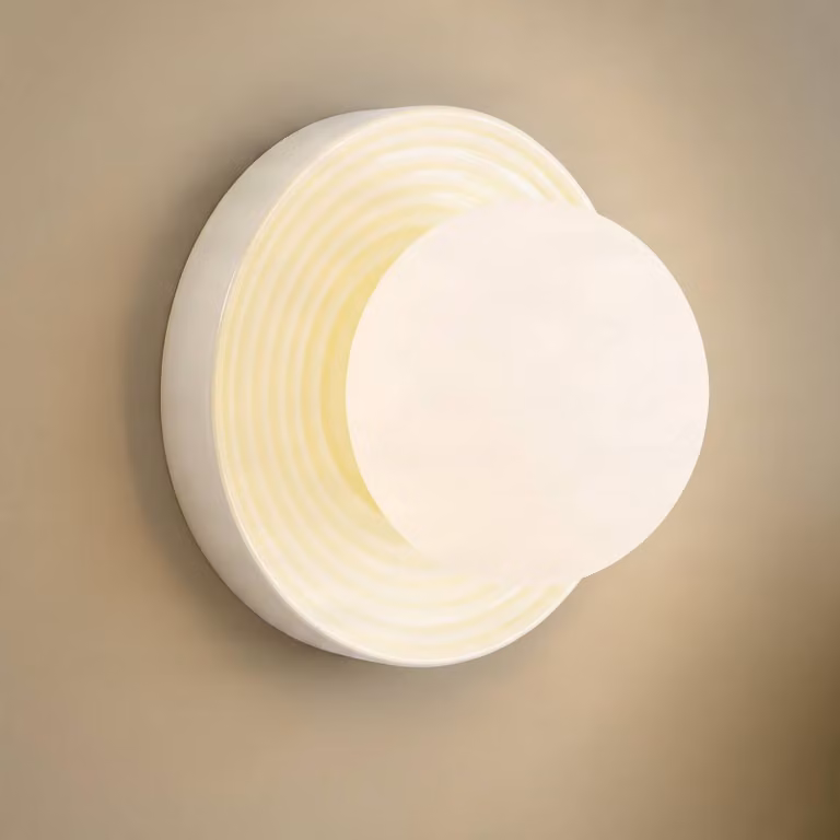 Applique da parete Harriet Lindby, dimmerabile, Crema / Ambra, Soggiorno / Sala da pranzo, Ceramica, Moderno, Applique