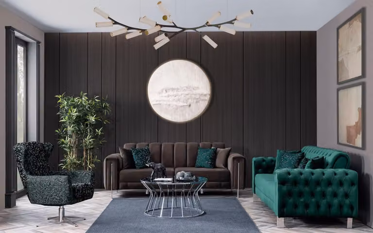 Luxus Sofa 3 Sitzer Set Polster Moderne Sitz Stoff Möbel Wohnlandschaft