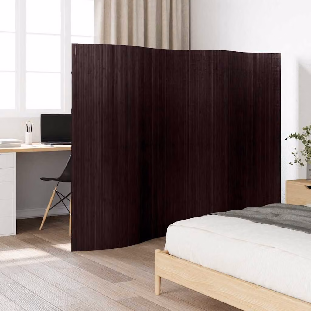 vidaXL Pannello Divisore in Bambù Marrone Scuro Larghezza: 250 cm, Altezza: 165 cm