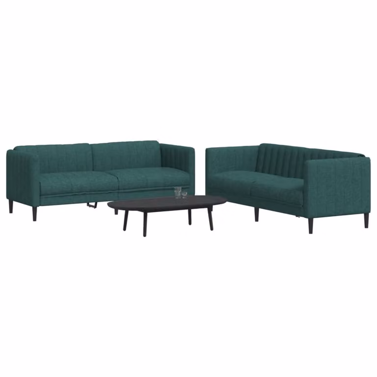 Set di 2 divani moderni vidaXL in tessuto verde con struttura in legno massiccio per il tuo soggiorno
