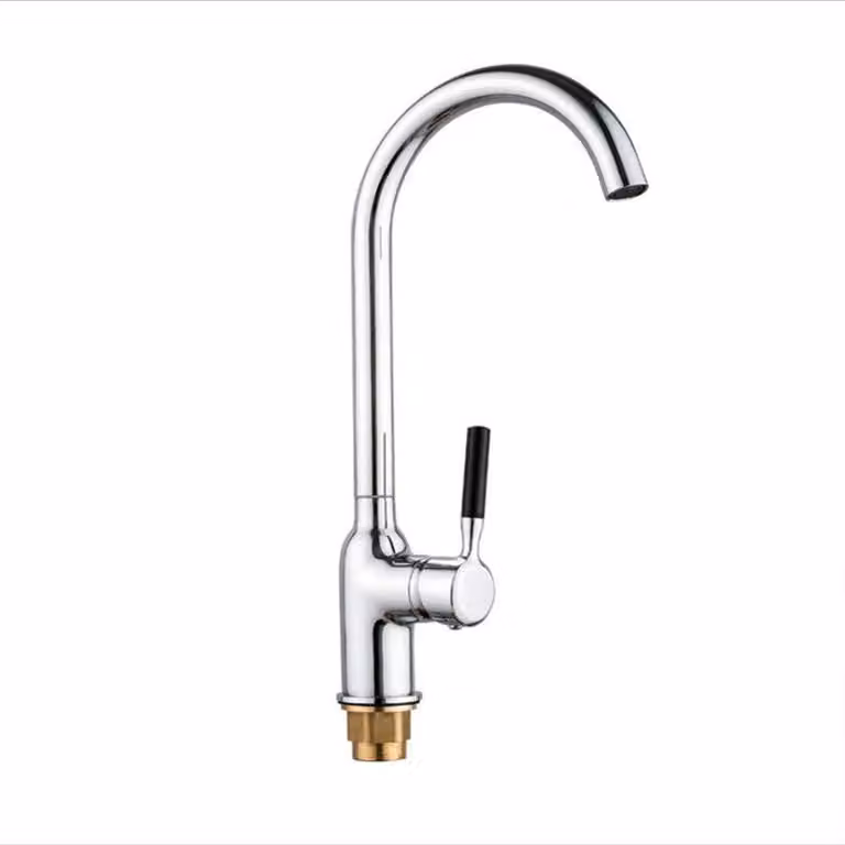 Solidchoice - Rubinetto da cucina in ottone per acqua calda e fredda