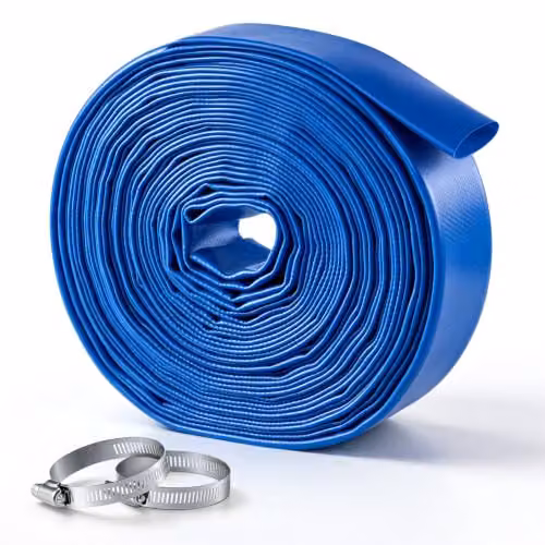 VEVOR Tubo di Scarico Piatto in PVC per Irrigazione Lunghezza 15,2 m Blu