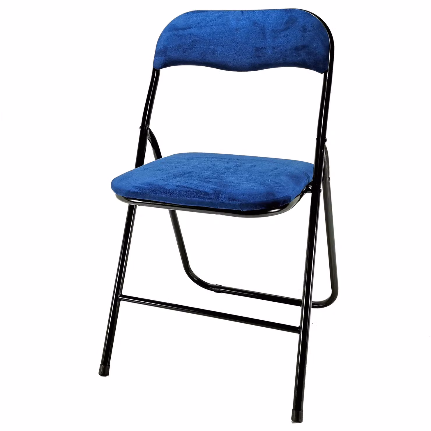 Sedia pieghevole in velluto Blu Vestiamo Casa H 78 x L 44 x P 43 cm