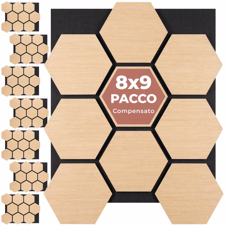 Pannelli acustici Sonic Shield tectake in MDF con effetto legno nei colori marrone e beige