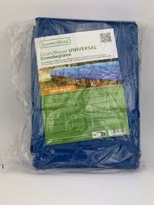 Telo in tessuto GardenMate, telo di copertura universale, verde e blu, 5x6 m, 90 g/m², impermeabile
