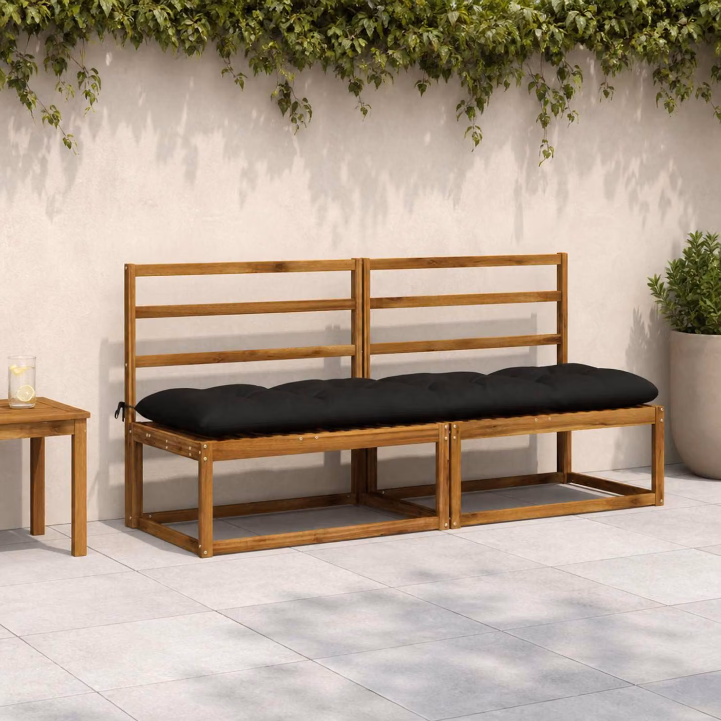 vidaXL Cuscino per panchina VIANEN 100% Poliestere Nero