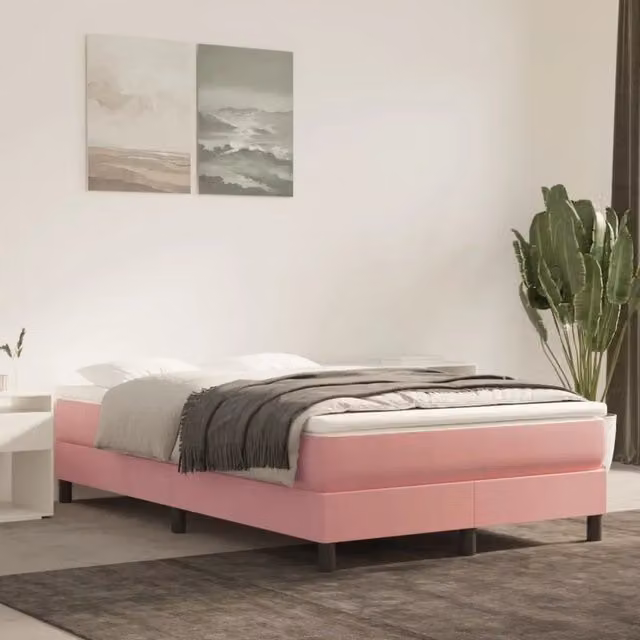 Materasso a Molle Insacchettate-Materasso per letto Rosa 120x200x20 cm in Velluto