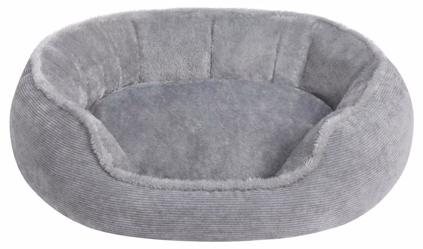 Cuccia per gatti, forma rotonda, grigia, 55x50x15 cm, traspirante, in peluche, realizzata in cotone PP