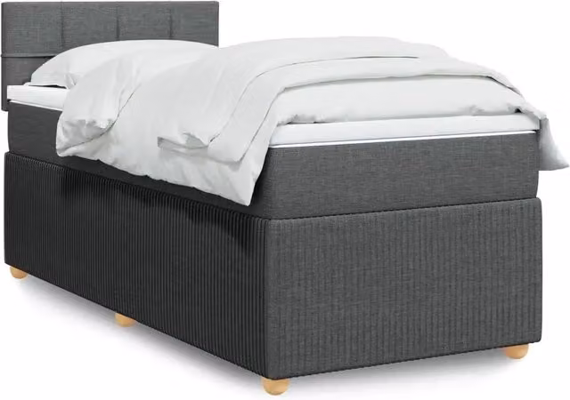 Giroletto a Molle con Materasso Grigio Scuro 80x200 cm Tessuto 3287284