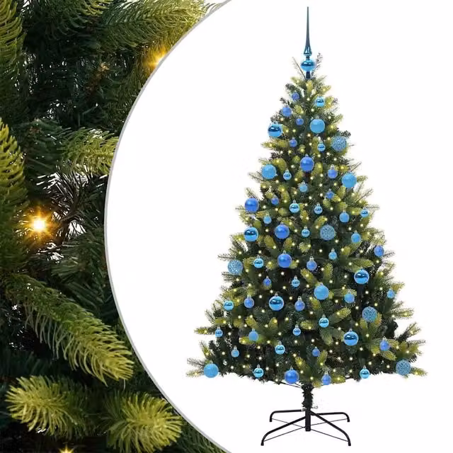 Albero di Natale artificiale verde vidaXL con 300 LED luce bianca calda, Altezza: 180 cm