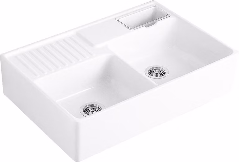 Lavello Villeroy & Boch a doppia vasca 895 x 630 mm funzionamento eccentrico legno