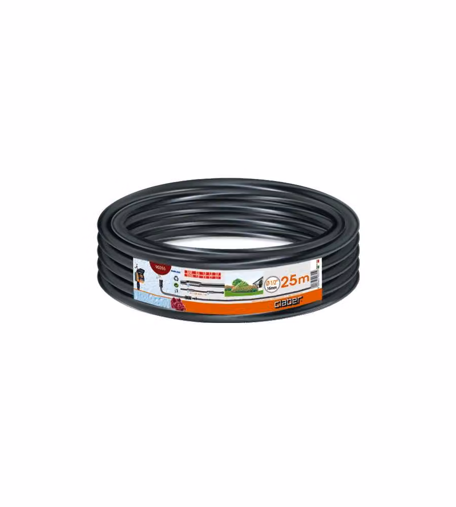 Tubo gocciolante Claber con gocciolatori integrati, nero, 25 m, 1/2"