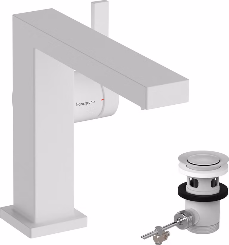 Mitigeur monocommande de lavabo hansgrohe Tecturis E Fine 110, portée 155 mm, gicleur à tige, CoolStart, EcoSmart+, 73023700, 73023700