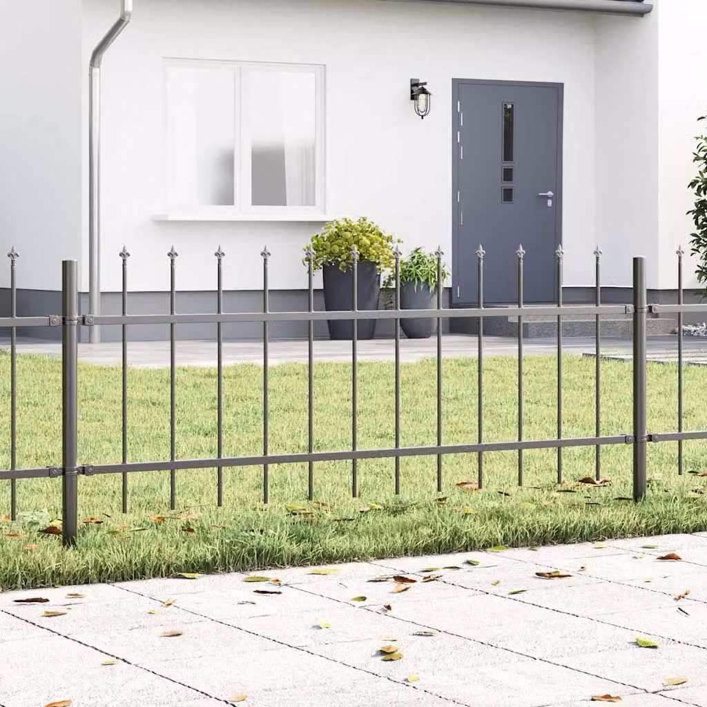 Maison Exclusive - Recinzione per giardino WOERDEN, 8 pezzi, 13,6 x 0,6 m, colore grigio