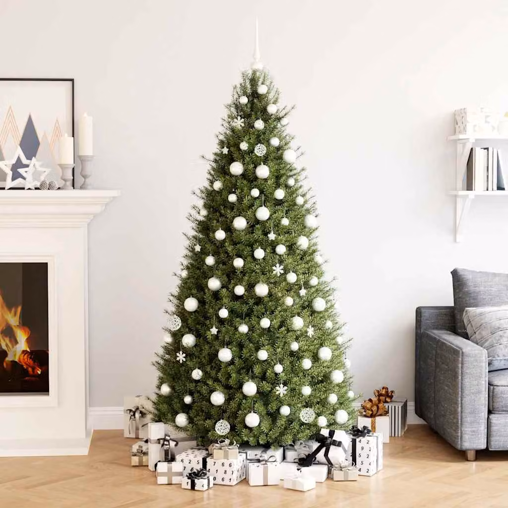 vidaXL Set di Decorazioni Natalizie Bianche con Fiocchi di Neve e Stelle in Polistirene, 111 Pezzi